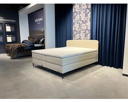 Boxspring Ted - 180x200 7-zone pocket matras, incl. topper bamboo 8cm koudschuim en teddystof