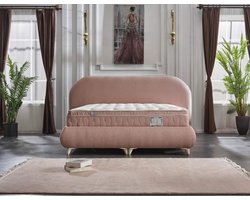 boxspring torino- zonder matras- met opbergruimte- pink roze- 140x200cm-