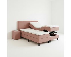 Boxspring VitaLift – Hoog-Laag Bed 2-Persoons Elektrisch Verstelbaar 160x200 cm – Verzorgingsbed / Seniorenbed – Oudroze