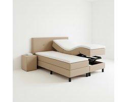 Boxspring VitaLift – Hoog-Laag Bed 2-Persoons Elektrisch Verstelbaar 180x200 cm – Verzorgingsbed / Seniorenbed – Beige