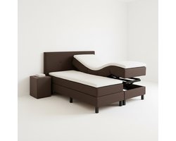 Boxspring VitaLift – Hoog-Laag Bed 2-Persoons Elektrisch Verstelbaar 180x210 cm – Verzorgingsbed / Seniorenbed – Bruin
