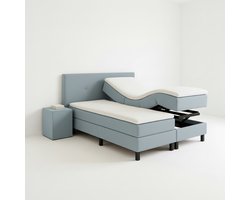 Boxspring VitaLift – Hoog-Laag Bed 2-Persoons Elektrisch Verstelbaar 200x200 cm – Verzorgingsbed / Seniorenbed – Blauw