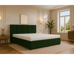 Boxspring vlak Modena 180x220 cm donkergroen Gratis Bezorgen
