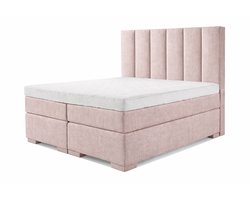 Boxspring Zen - 140x190 - Incl. 6 balken verticaal hoofdbord - Oudroze