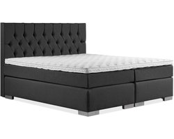 Boxspring Zen - 140x200 - Incl. Gecapitonneerd hoofdbord - Antraciet