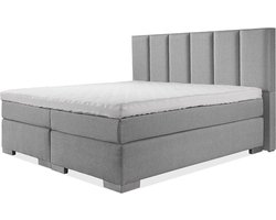 Boxspring Zen - 160x210 - Incl. 6 balken verticaal hoofdbord - Grijs