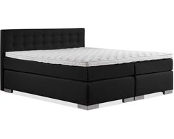 Boxspring Zen - 200x210 - Incl. Geknoopt hoofdbord - Zwart