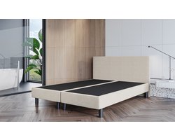 Boxspring Zonder Matras Fleur - 140x200 cm - Stof Beige