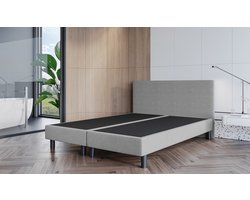 Boxspring Zonder Matras Fleur - 160x200 cm - Stof Grijs
