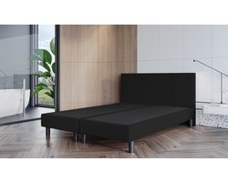 Boxspring Zonder Matras Fleur - 160x200 cm - Stof Zwart