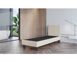 Boxspring Zonder Matras Fleur - 90x200 cm - Stof Beige