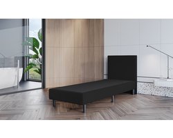 Boxspring Zonder Matras Fleur - 90x200 cm - Stof Zwart