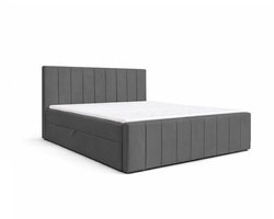 Boxspringbed 01 BIS – Stijlvol & Comfortabel – Met Bonellvering, Topmatras en Opbergruimte – 140x200 Graphit (Manila 16)