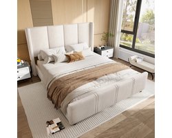 Boxspringbed – Bedframe – Boxspring – Slaapbed – Bed – 140x200 cm – Velvet Bekleding – Ingebouwde USB-poorten