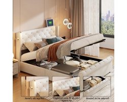 Boxspringbed – Boxspring – Tweepersoonsbed – Bed – Opbergbed – 160x200 cm – Hydraulische Opbergruimte – Velvet Gestoffeerd