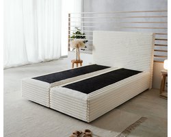Boxspringbed Dream-Well Plush- Cord Beige 140x200 cm
