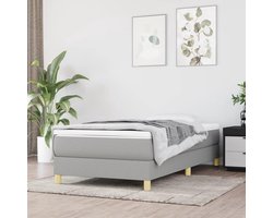 Boxspringbed frame - Bedonderstel stof - Rustgevende slaap - Stabiele steunpoten - 100x200 cm - Lichtgrijs