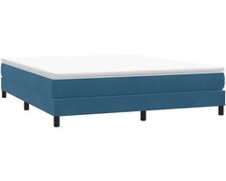 Boxspringbed Gestoffeerd - Bedframe Tweepersoons - Rustgevende Nachtrust - Lattenbodem Ondersteuning - 180x220 cm - Donkerblauw