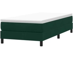 Boxspringbedframe - Bedombouw Fluweel - Goede Nachtrust - Stabiele Steunpoten - 90 x 210 cm - Donkergroen