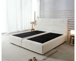 Boxspringframe Dream-Well Plush-Cord Beige 200x200 cm