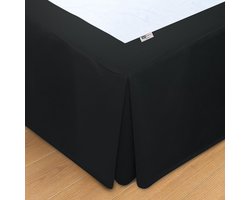 Boxspringhoes Bedrok - Hoeslakens Boxspring - Slaapkamer Vernieuwen - Lange Val Tot Grond - 140 x 200 cm - Zwart