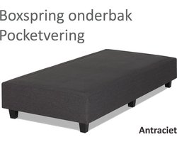 Boxspringonderbak Pocketvering, 80 x 200, Antraciet | Losse boxspring | Boxspring bedbodem | Boxspring onderstel | Pocketboxspring | Boxspring zonder matras