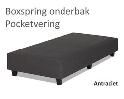 Boxspringonderbak Pocketvering, 90 x 200, Antraciet | Losse boxspring | Boxspring bedbodem | Boxspring onderstel | Pocketboxspring | Boxspring zonder matras
