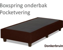 Boxspringonderbak Pocketvering, 90 x 200, Donkerbruin | Losse boxspring | Boxspring bedbodem | Boxspring onderstel | Pocketboxspring | Boxspring zonder matras