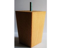 Boxspringpoten model Taurus, set 6 stuks, hout, M8 schroefdraad - 10cm - beuken