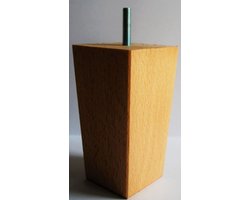 Boxspringpoten model Taurus, set 6 stuks, hout, M8 schroefdraad - 14cm - beuken