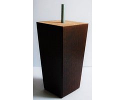 Boxspringpoten model Taurus, set 6 stuks, hout, M8 schroefdraad - 14cm - Wengé