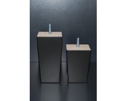 Boxspringpoten model Taurus, set 6 stuks, hout, M8 schroefdraad - 14cm - zwart