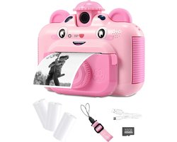 BP® Kindercamera met Fotoprinter - Kinderfototoestel - Vlog camera voor beginners - Camera Kinderen - Multifunctionele Camera - Foto & Video - 26 Foto Lijsten - Roze - 1080P HD - Inclusief 32GB SD kaart - 3 Rollen papier - Nederlandse Handleiding