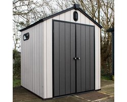 BPS Grand Apex Kunststof Tuinhuis – 1,8 x 1,8 m – Outdoor Tuinopslag – Weerbestendig – Onderhoudsvrij – Eenvoudige Montage – Inclusief Vloer