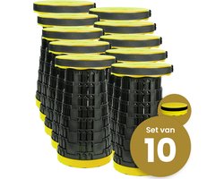 Bpvouwbare kruk extra strong geel per 10 - telescopische kruk - 250 kg - inklapbare kruk - draagbaar - kampeerstoel - opstapkrukje