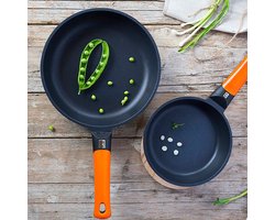 BRA Efficient Orange | Frituurpan 28 cm, gegoten aluminium met Platinum Plus antiaanbaklaag, geschikt voor alle soorten fornuizen inclusief inductie, PFOA-vrij