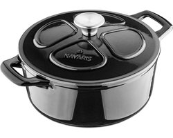 Braadpan 24cm met deksel | Zwart
