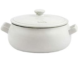 Braadpan met Deksel - Casserole Schaal - Koken en Bakken - Ovenbestendig Steen - 22 x 22 x 10.5 cm