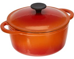 braadpan, rond, 2,5 l, diameter 21 cm, gietijzer, Orange Flame