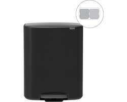 Brabantia Bo Prullenbak - 2 x 30 l - Matt Black