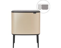 Brabantia Bo Touch Bin Prullenbak - 11 + 23 liter - Afvalscheiding - Metallic Gold
