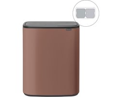 Brabantia Bo Touch Bin Prullenbak - 2 x 30 l - Afvalscheiding - Satin Taupe