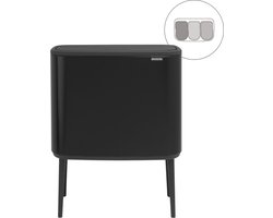Brabantia Bo Touch Bin Prullenbak - 3 x 11 liter - Afvalscheiding - Matt Black