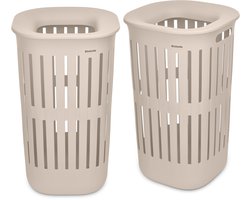 Brabantia Collect-It Wasmand - set van 2 - met Deksel - 55 l - Soft Beige