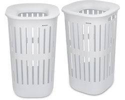 Brabantia Collect-It Wasmand - set van 2 - met Deksel - 55 l - White