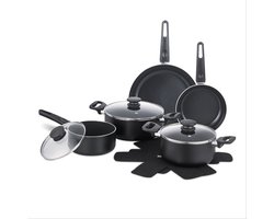 Brabantia Cooking Pleasure set - 7- delig - Inductie - Keramische anti aanbaklaag - 100% PFAS vrij - Zwart