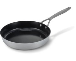 Brabantia Dusk Koekenpan Ø 24cm – 100% PFAS vrij – 100% Gerecycleerd - Inductie geschikt- Hoogwaardig lichtgewicht Aluminium- Keramische Coating – Dubbele Anti Aanbaklaag – Transparant Grijs