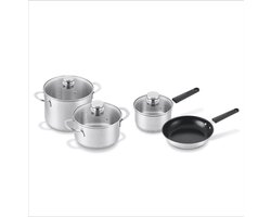 BRABANTIA ENJOYMENT  Pannenset 4 delig -  RVS - inductie - koekenpan met keramische antiaanbaklaag - pfas vrij