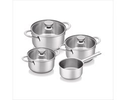 Brabantia Futura Recycled - Kookpannenset - Glazen deksels - 4-delig - PFAS-vrij - Geschikt voor inductie