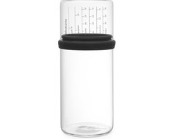 Brabantia Glazen Voorraadpot met Maatbeker - 1 l - Dark Grey